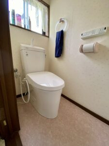 タイル床からクッションフロアで快適空間トイレに