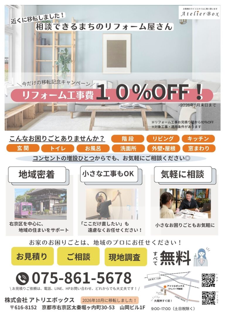 アトリエボックス移転キャンペーン開催!